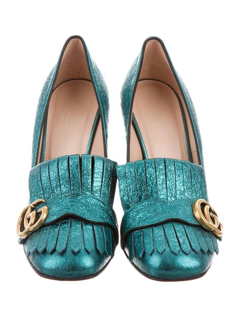 green gucci shoes|gucci marmont mid heel pump.